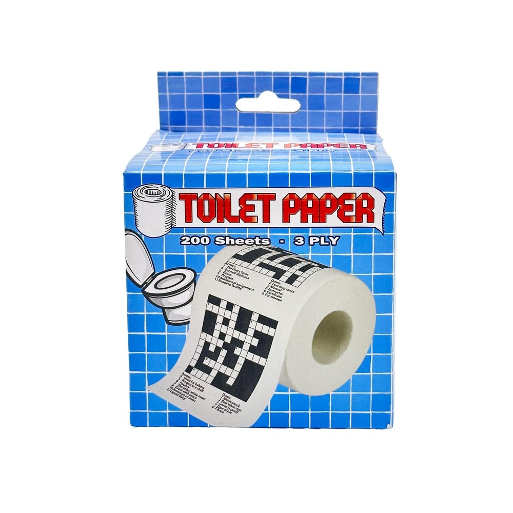 Island Dogs Crossword Puzzle Toilet Paper Unisex OS White New Gag Gift 3-Ply